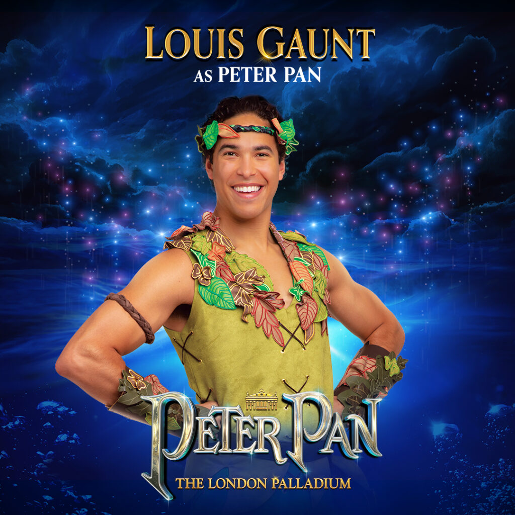 Promotional Image of Louis Gaunt in costume as Peter Pan at the Palladium